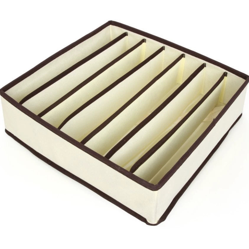 Off-white seven-compartment fabric organizer
