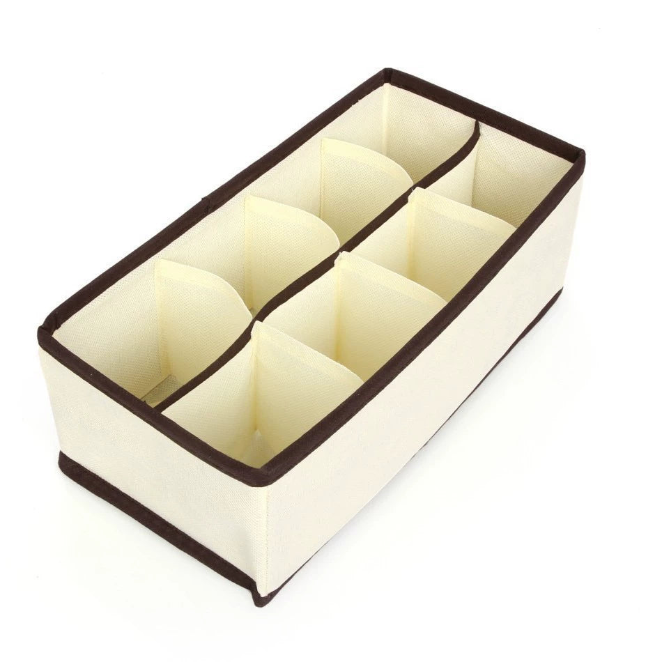 Off-white eight-compartment fabric organizer