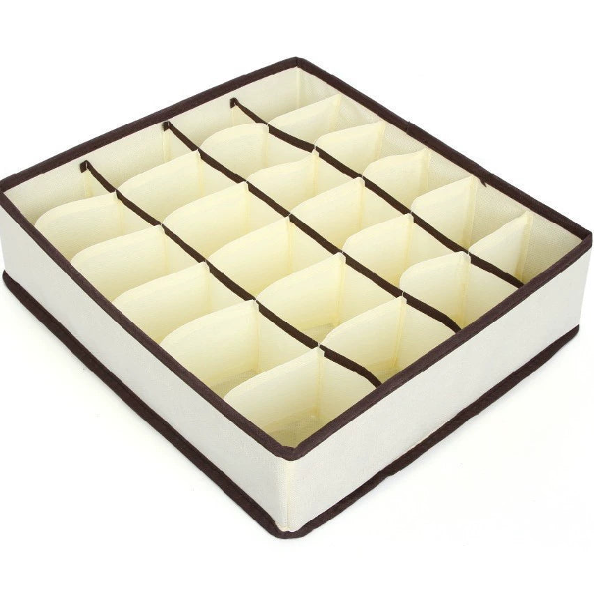 Off-white 24-compartment fabric organizer
