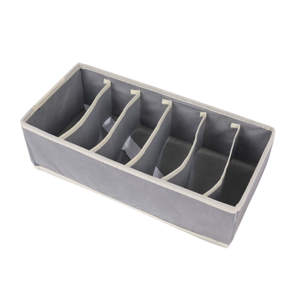 Gray six-compartment fabric organizer
