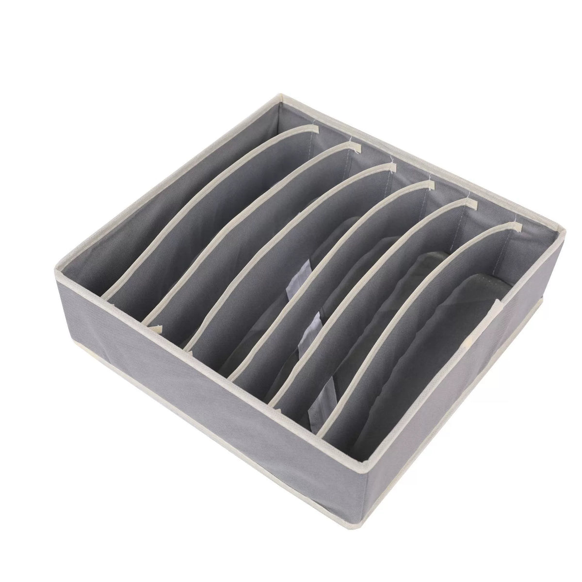 Gray seven-compartment fabric organizer