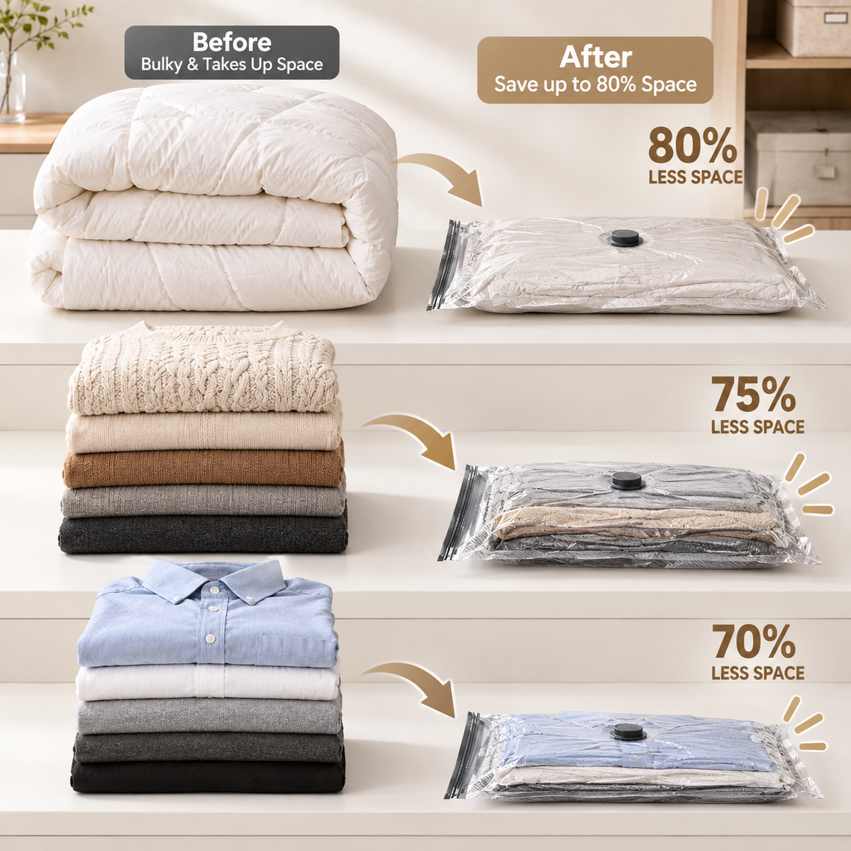 Vacuum Storage Bags with Cordless Electric Pump